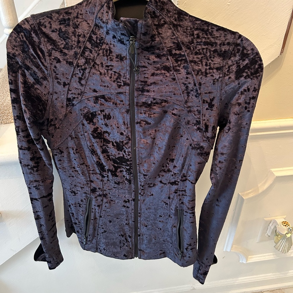 Lululemon Athletica Black crushed velvet define Jacket